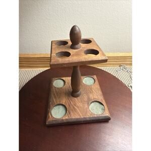 VINTAGE Made In Japan Wooden 4 Pipe Holder (Madison International LTD; NY, NY)